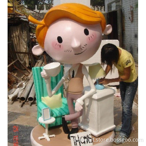 custom cartoon sculpture in fiberglass